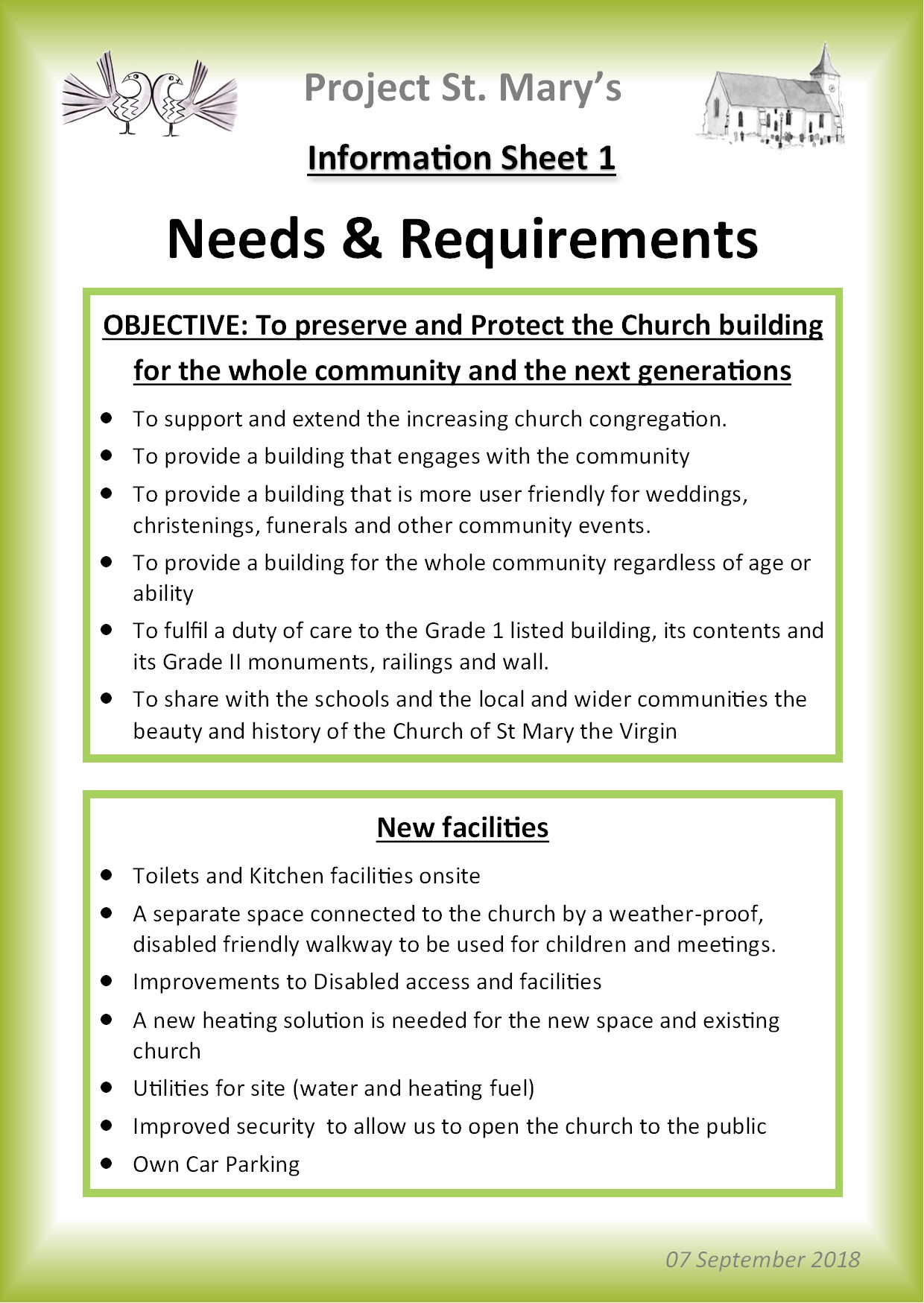 Needs & Requirements - side 1